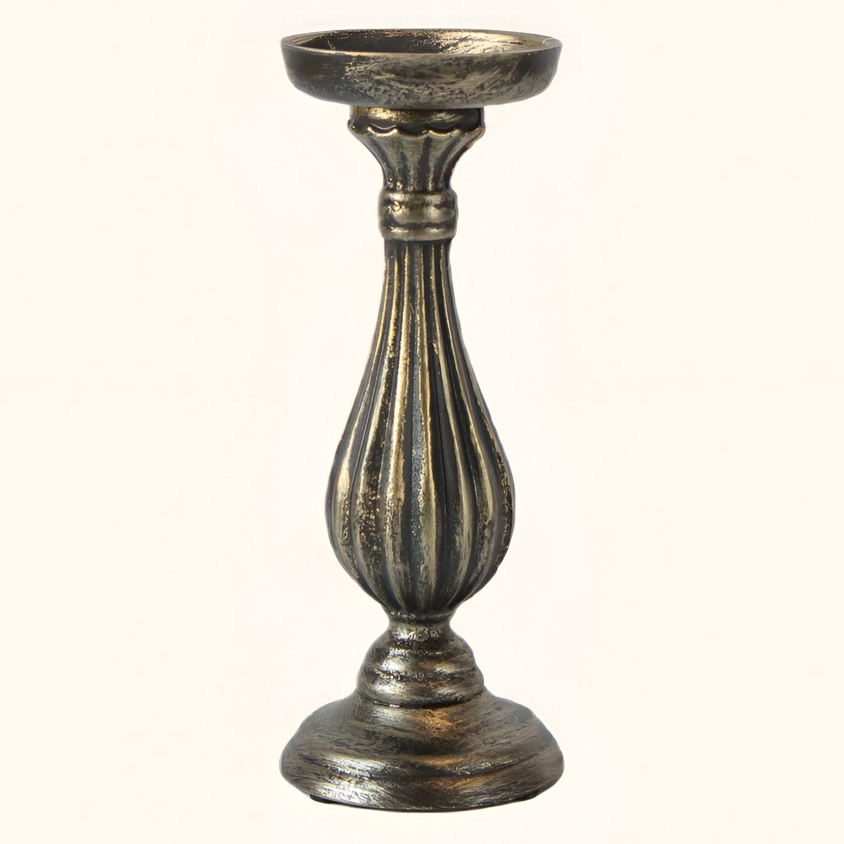 Candelabro Pilar Romano Pedestal Decorativo Bronce 34cm Jhn-2