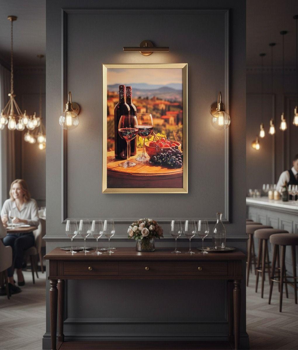 Cuadro Decorativo Vino Viñedo Atardecer Mediterráneo Jhn-3