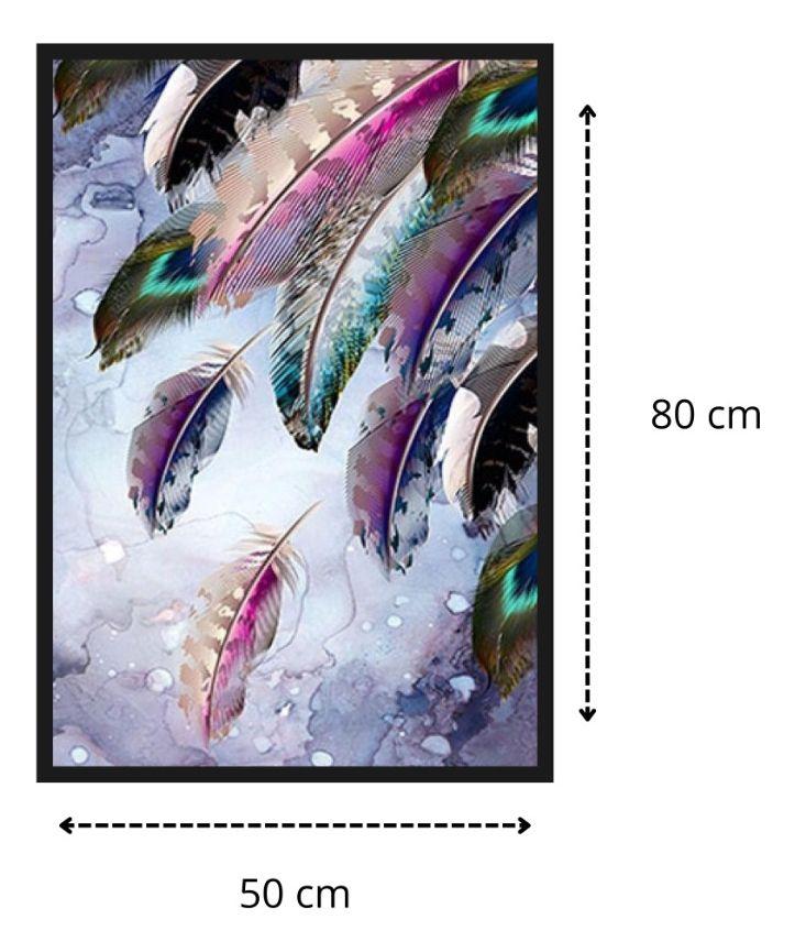 Cuadro Decorativo Abstracto Plumas Moderno Arte Hogar Jhn-9