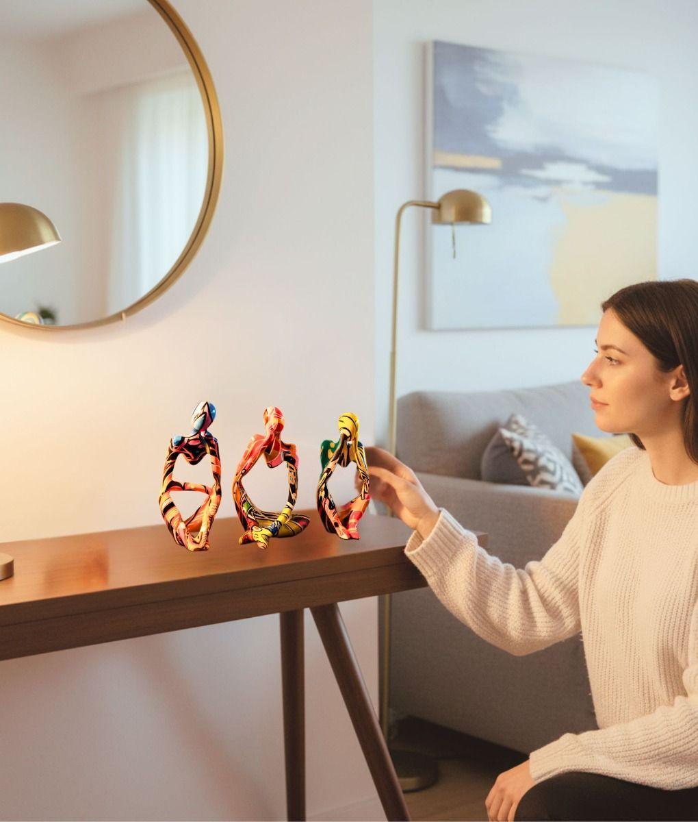 Set 3 Figura Decorativa Estatua Pensador Graffiti Hogar Jhn-3