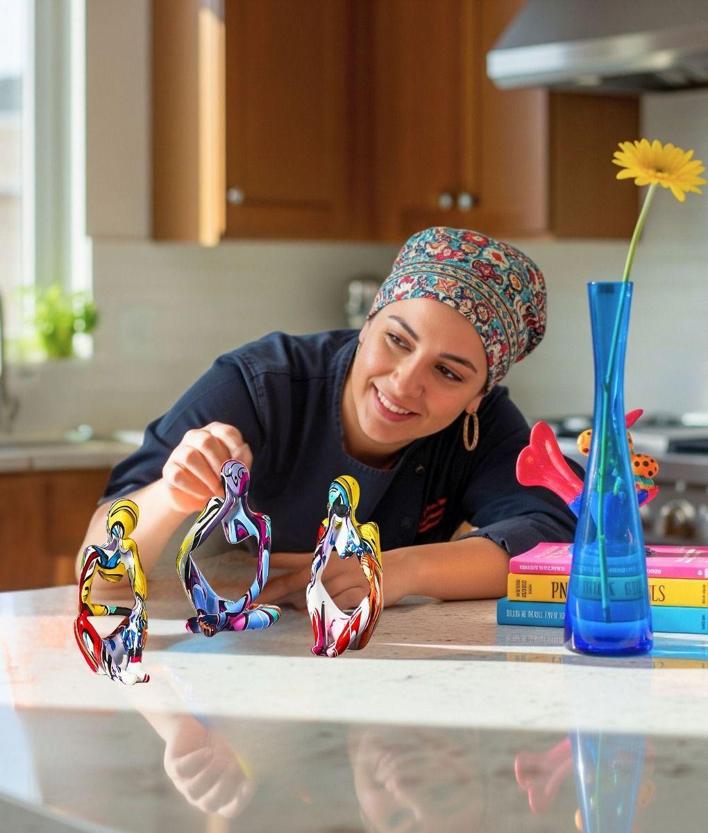 Set 3 Figura Decorativa Estatua Pensador Graffiti Hogar Jhn-5