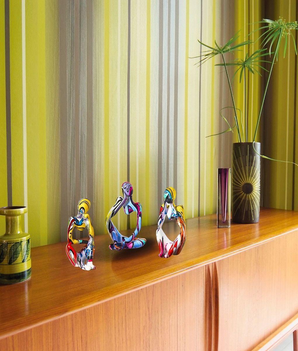 Set 3 Figura Decorativa Estatua Pensador Graffiti Hogar Jhn-8