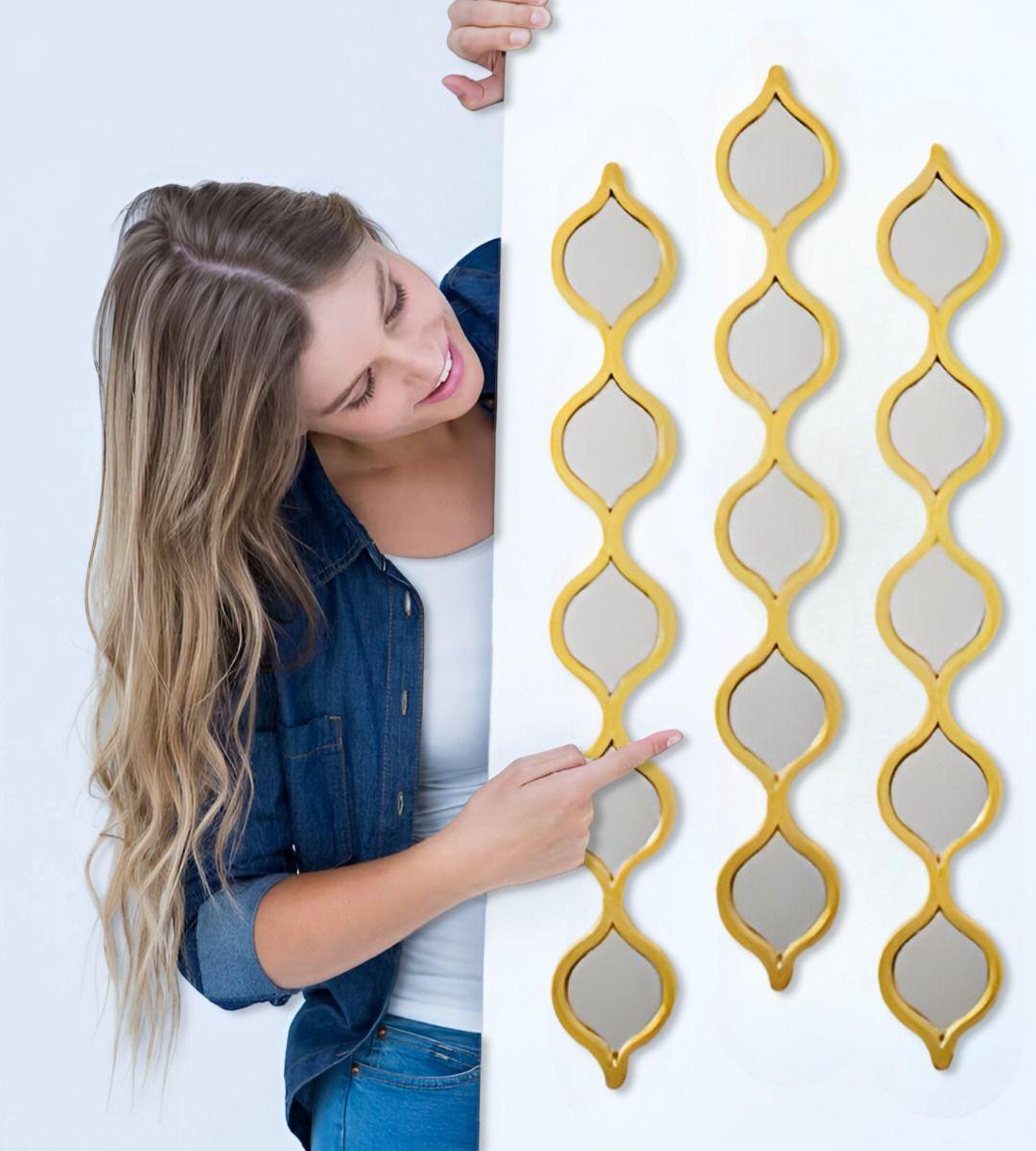 Espejo Pared Decorativo Lluvia Lágrimas Ondas Arabescas Jhn-4
