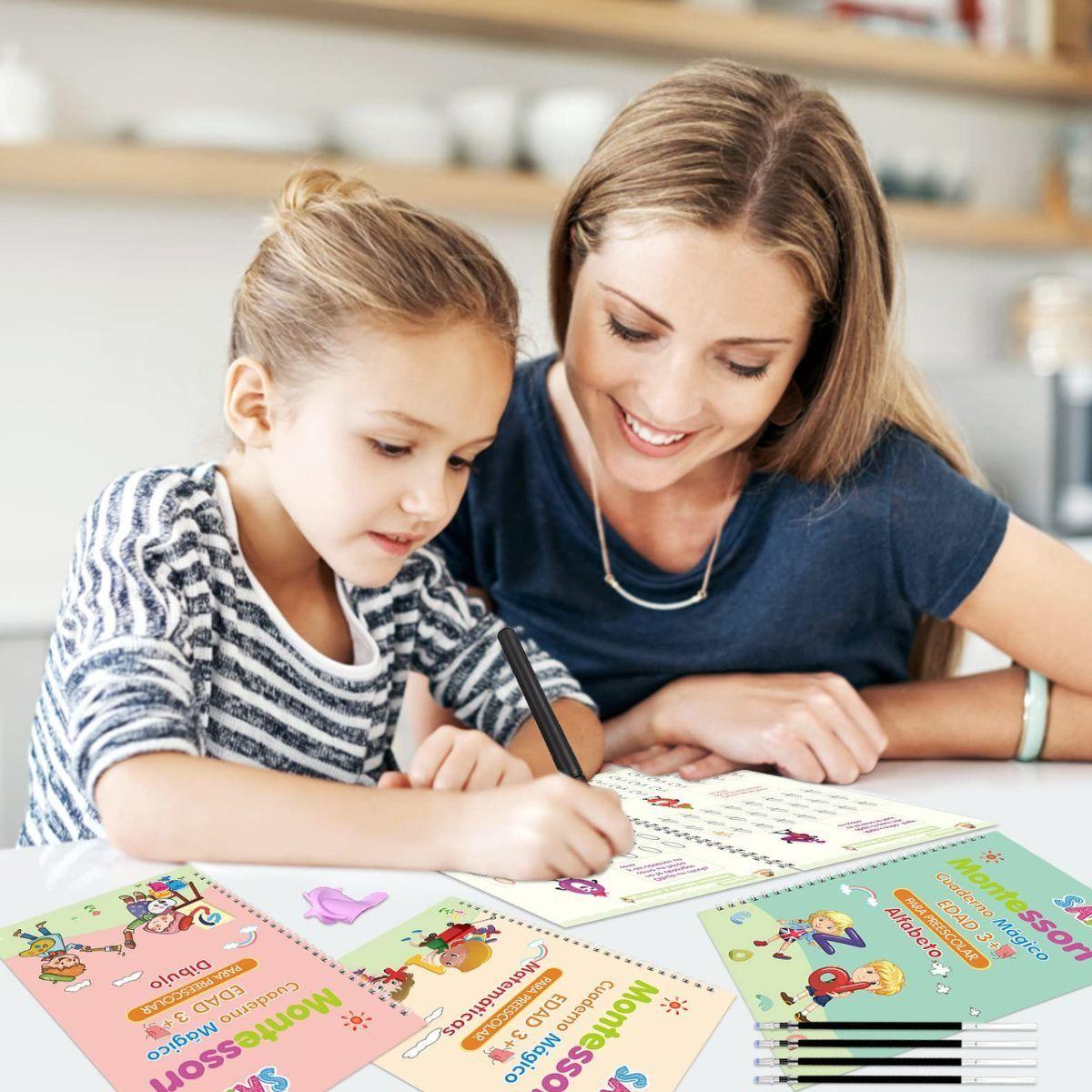 PACK 8 CUADERNOS MAGICOS APRENDIZAJES CALIGRAFIA NIÑOS LAU-1