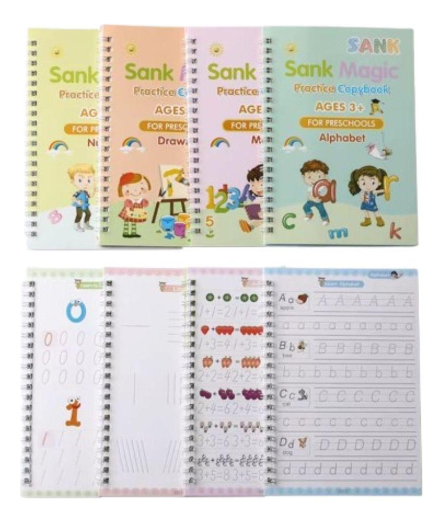 PACK 8 CUADERNOS MAGICOS APRENDIZAJES CALIGRAFIA NIÑOS LAU-3