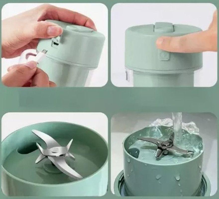 Batidor Licuadora Portatil Frutas Usb Recargable 4 Cuchillas  Lau-3