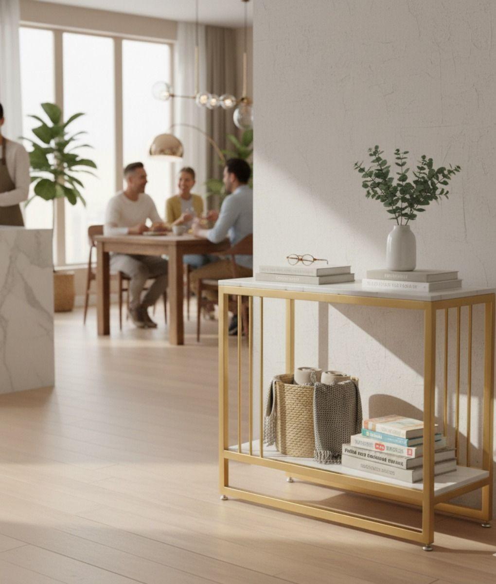 Mesa Centro Auxiliar Minimalista Decorativa Doble Nivel Jhn-3