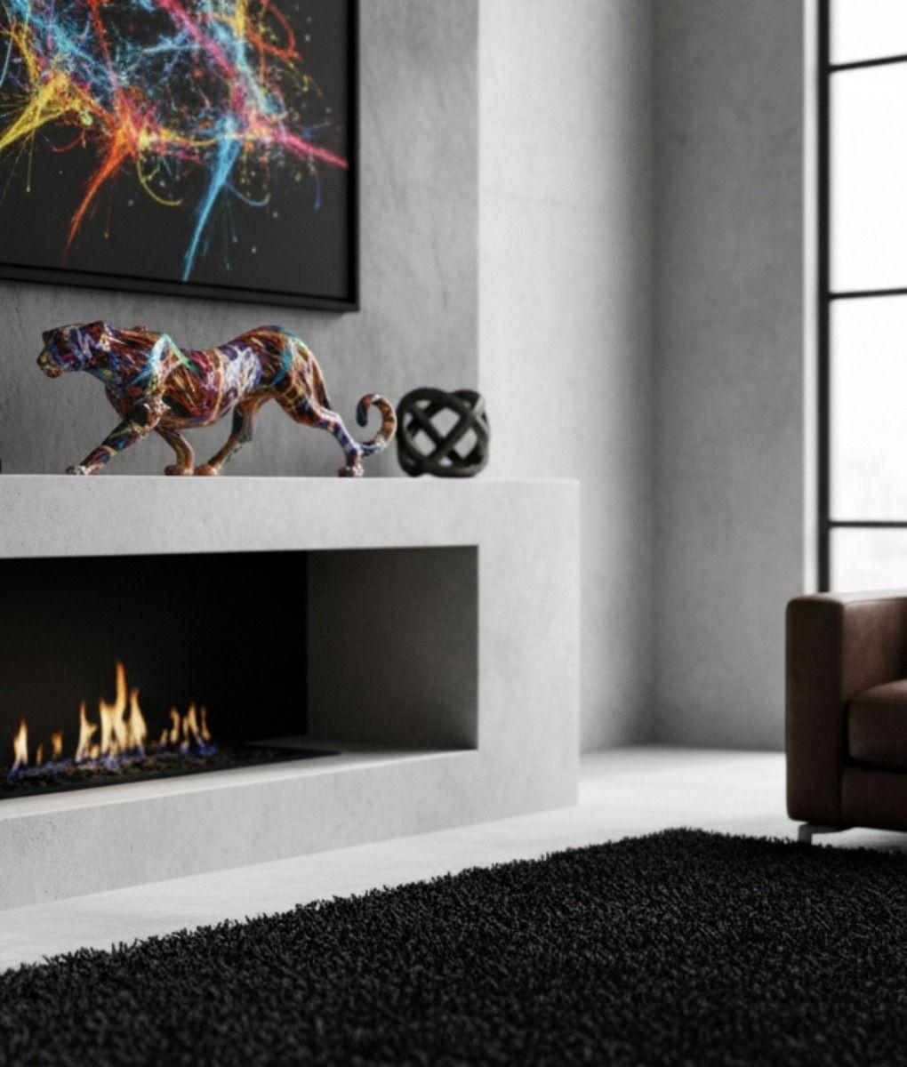 Estatura Decorativa Pantera Graffiti Escultura Urbana Jhn-7