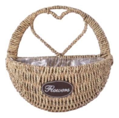 Florero Decorativo Cesta Tejida Colgante Rústico Pared Jhn-4