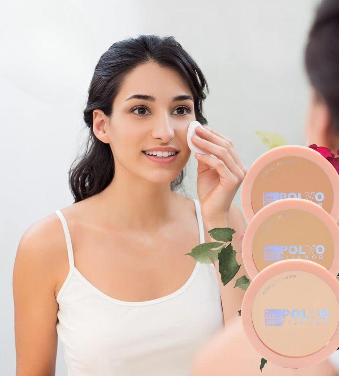 Set 3 Polvo Fijador Compacto Suavizar Líneas Expresión Jhn-3