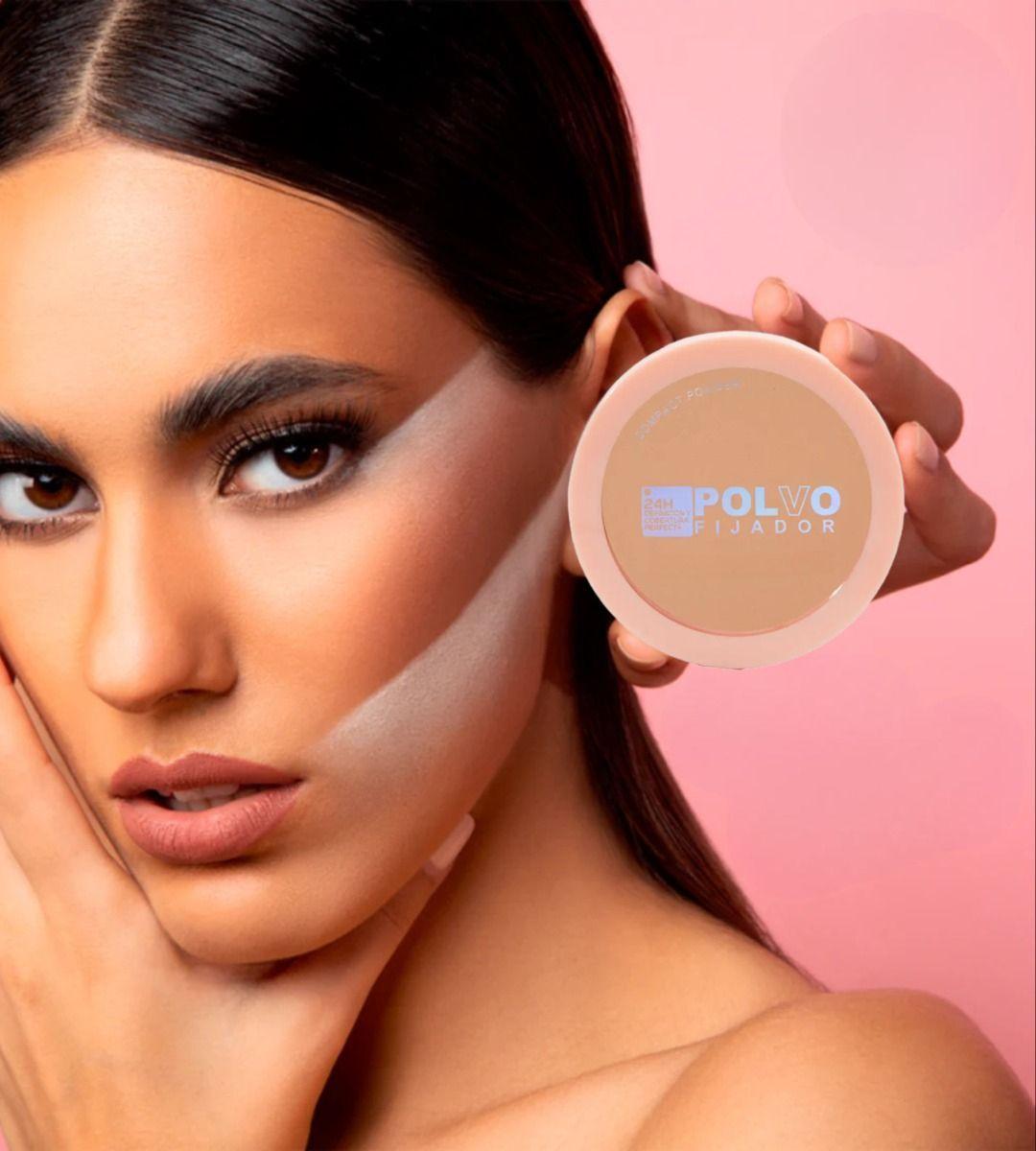 Set 3 Polvo Fijador Compacto Suavizar Líneas Expresión Jhn-7