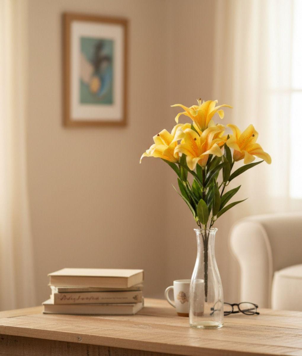 Set 2 Flores Artificiales Ramo Lirios Impacto Exótico Jhn-8