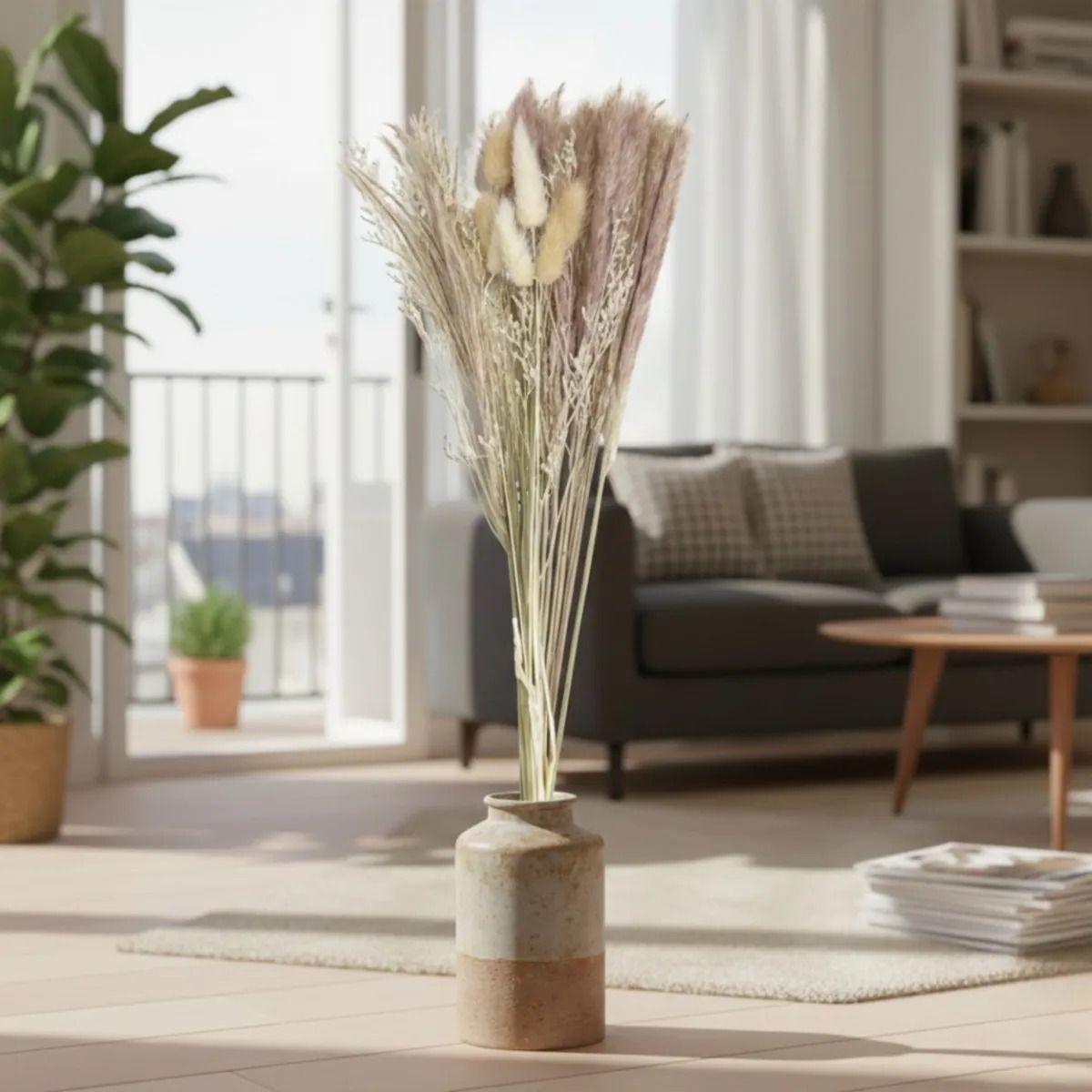 Set 2 Arreglos Flores Espigas Secas Sala Centros Mesa ALJ-8