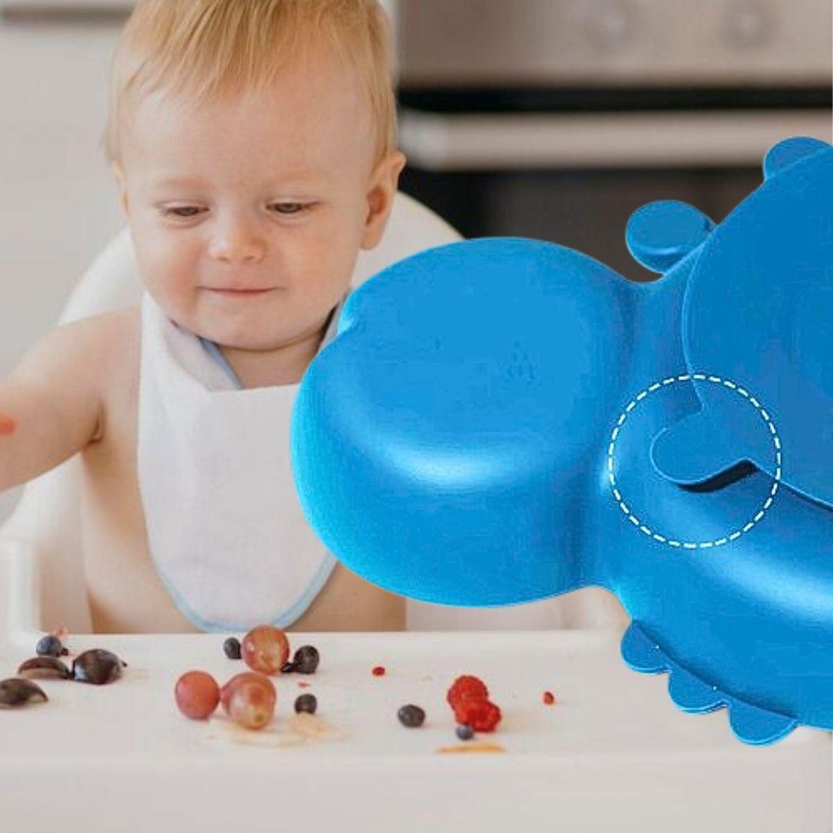 Plato Silicona Diseño Cangrejo Antideslizante Niños Lau-7