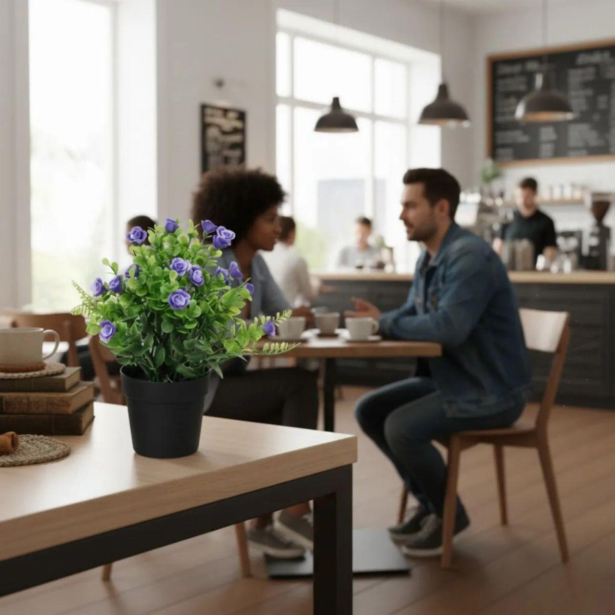 Set 2 Planta Artificial Mini Arbusto Rosas Silvestres Jhn-4