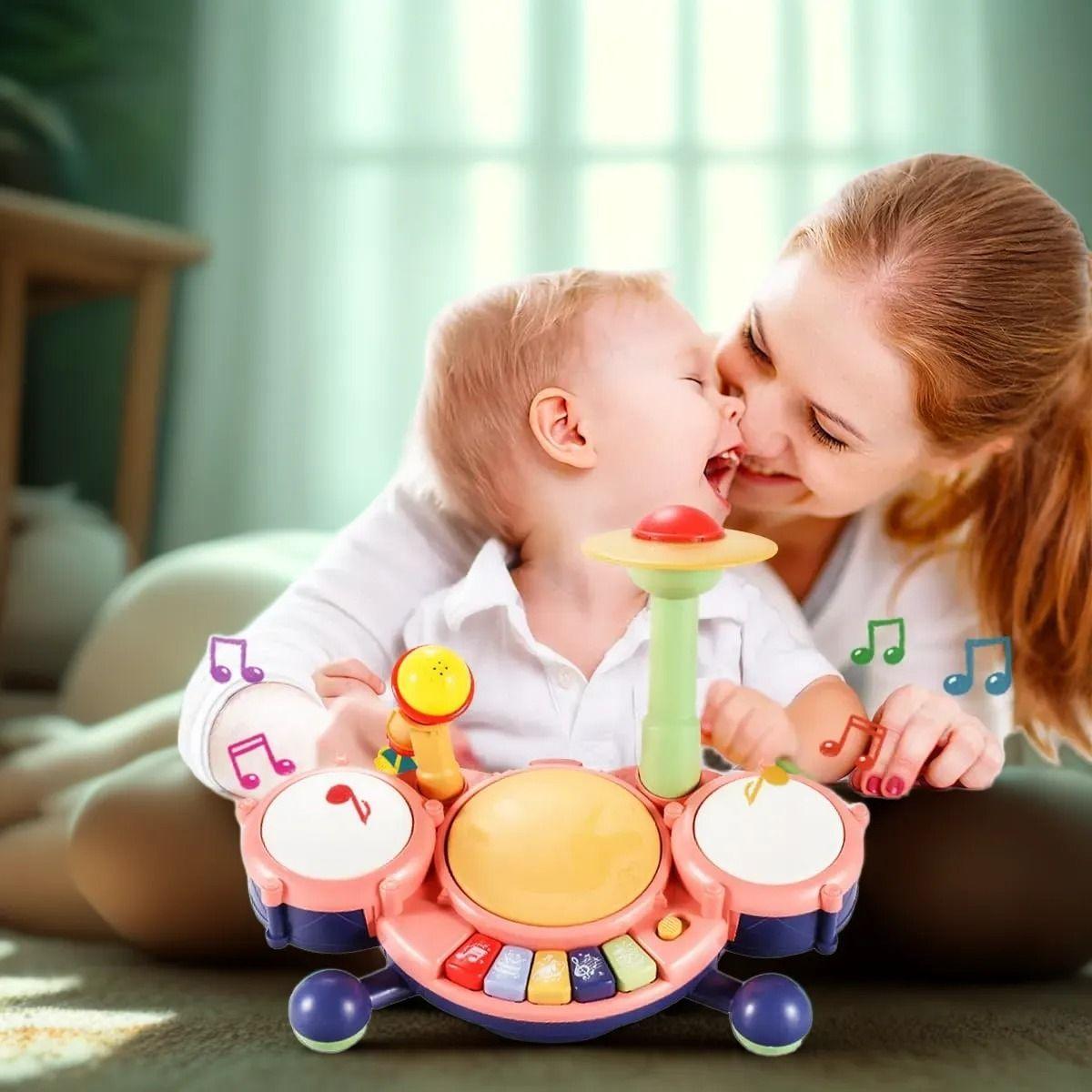 Juguete Juego Forma Cangrejo Bateria Musical Bebes Lau-1