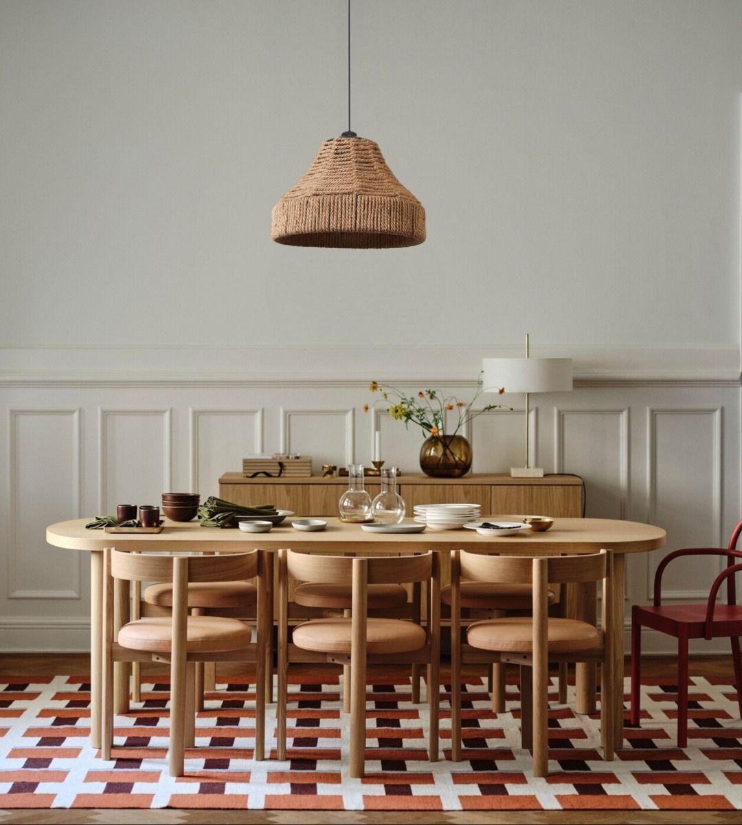 Lámpara Colgante Techo Fibra Natural Elegante Decoración Jhn-9