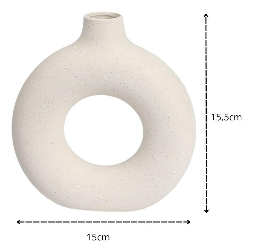 Jarrón Florero Cerámica Blanca Decoración Moderna 15,5cm Jhn-9