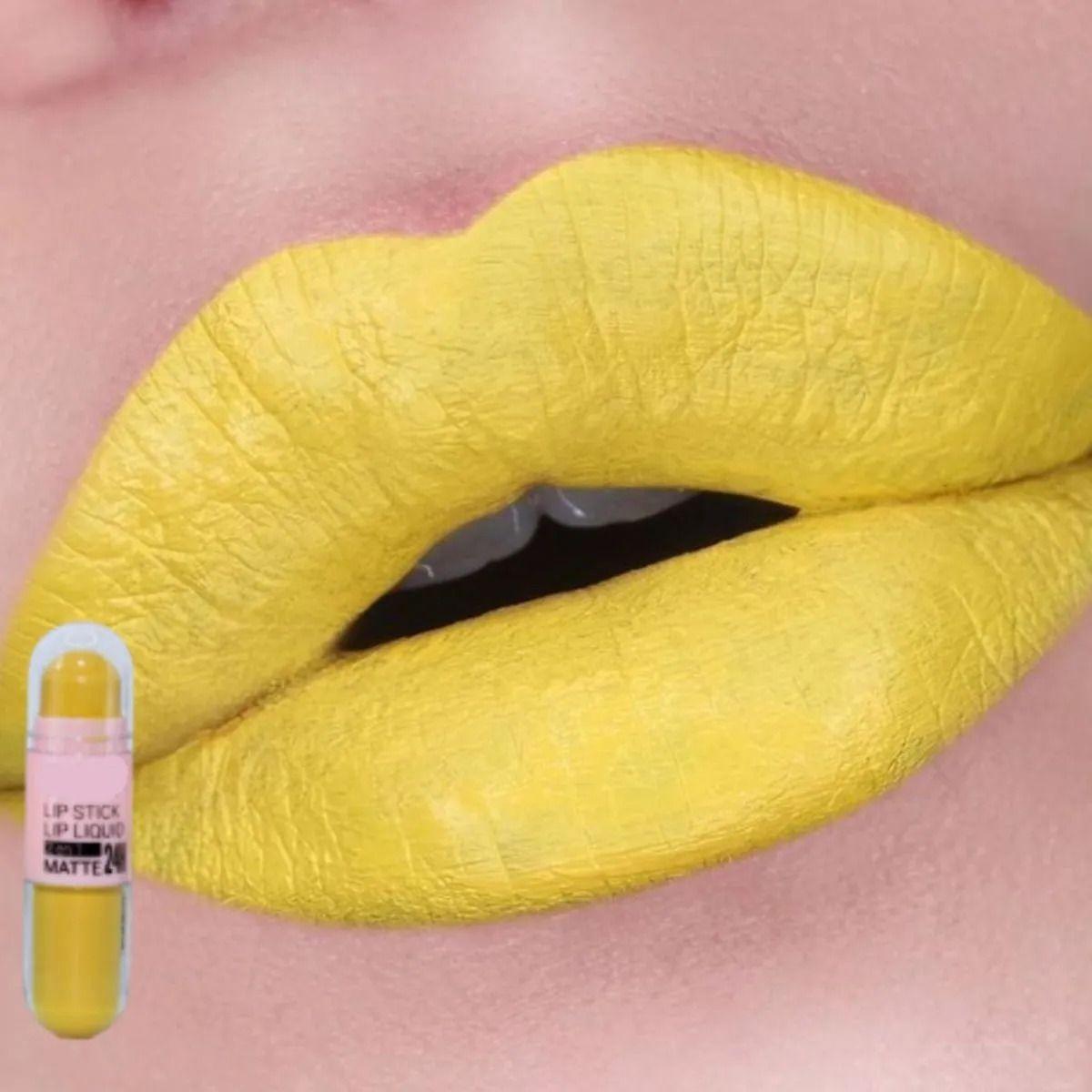 Paq 24 Mini Labiales Mate Duo 2 en 1 Colores Fantasía ALJ-8
