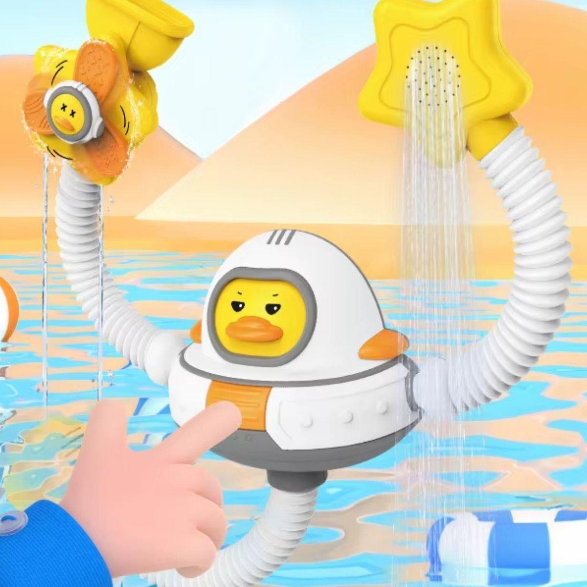 JUGUETE REGADERA BAÑO DE PATO ASTRONAUTA DIVERTIDA BEBE LAU-3