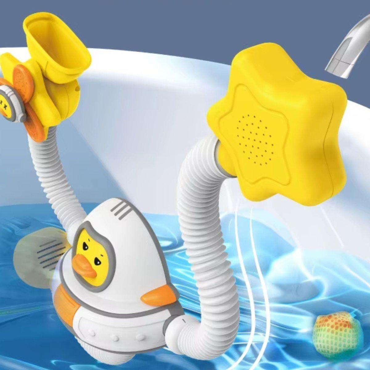 JUGUETE REGADERA BAÑO DE PATO ASTRONAUTA DIVERTIDA BEBE LAU-9