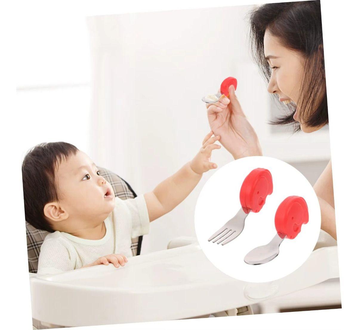 Set 3 Cubierto + Cuchara Entrenamiento Comida Bebes Lau-2