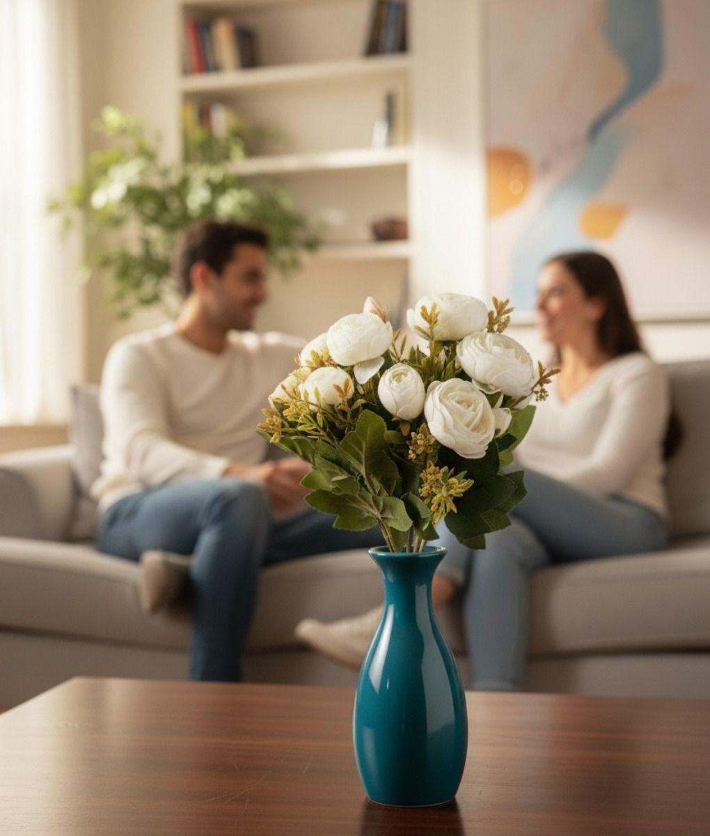 Set 3 Ramo Flores Artificiales Peonías Capullos Adorno Jhn-4