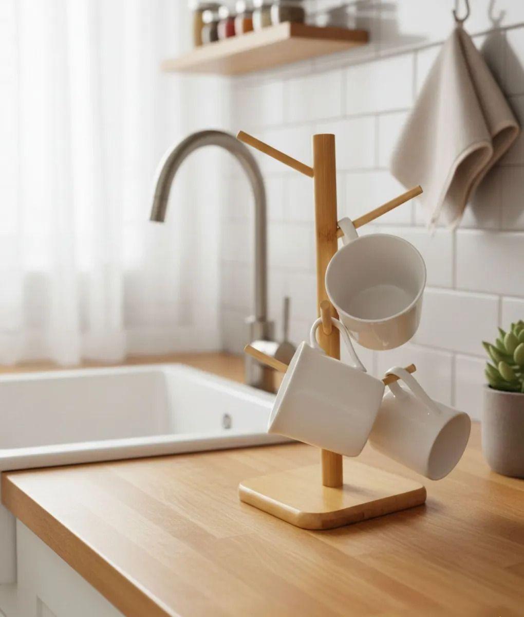 Soporte Vertical Tazas Diseño Orgánico Decorativo Jhn-7