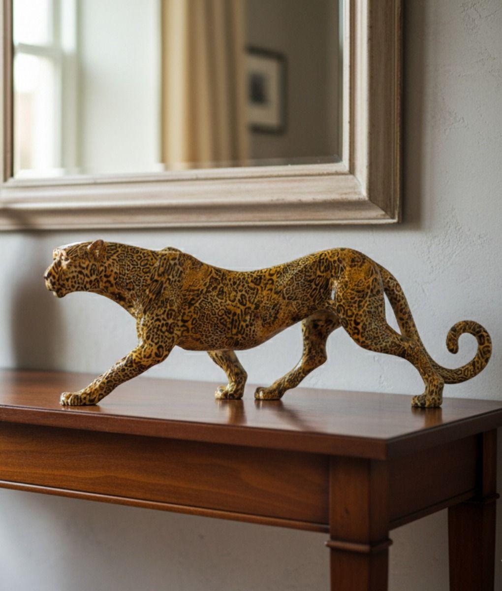 Estatura Decorativa Leopardo Escultura Adorno Hogar Jhn-4