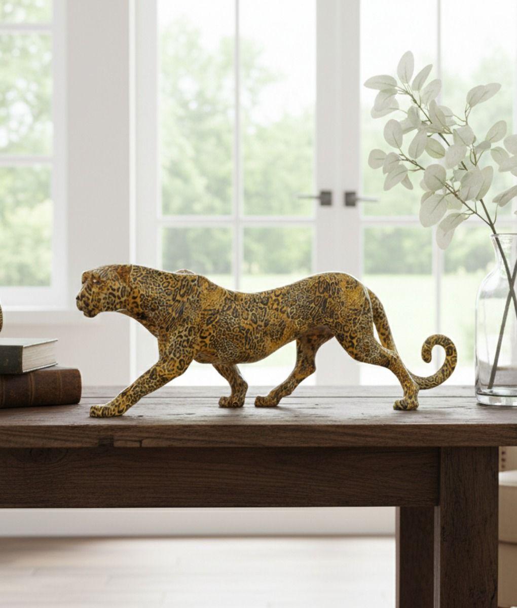 Estatura Decorativa Leopardo Escultura Adorno Hogar Jhn-5