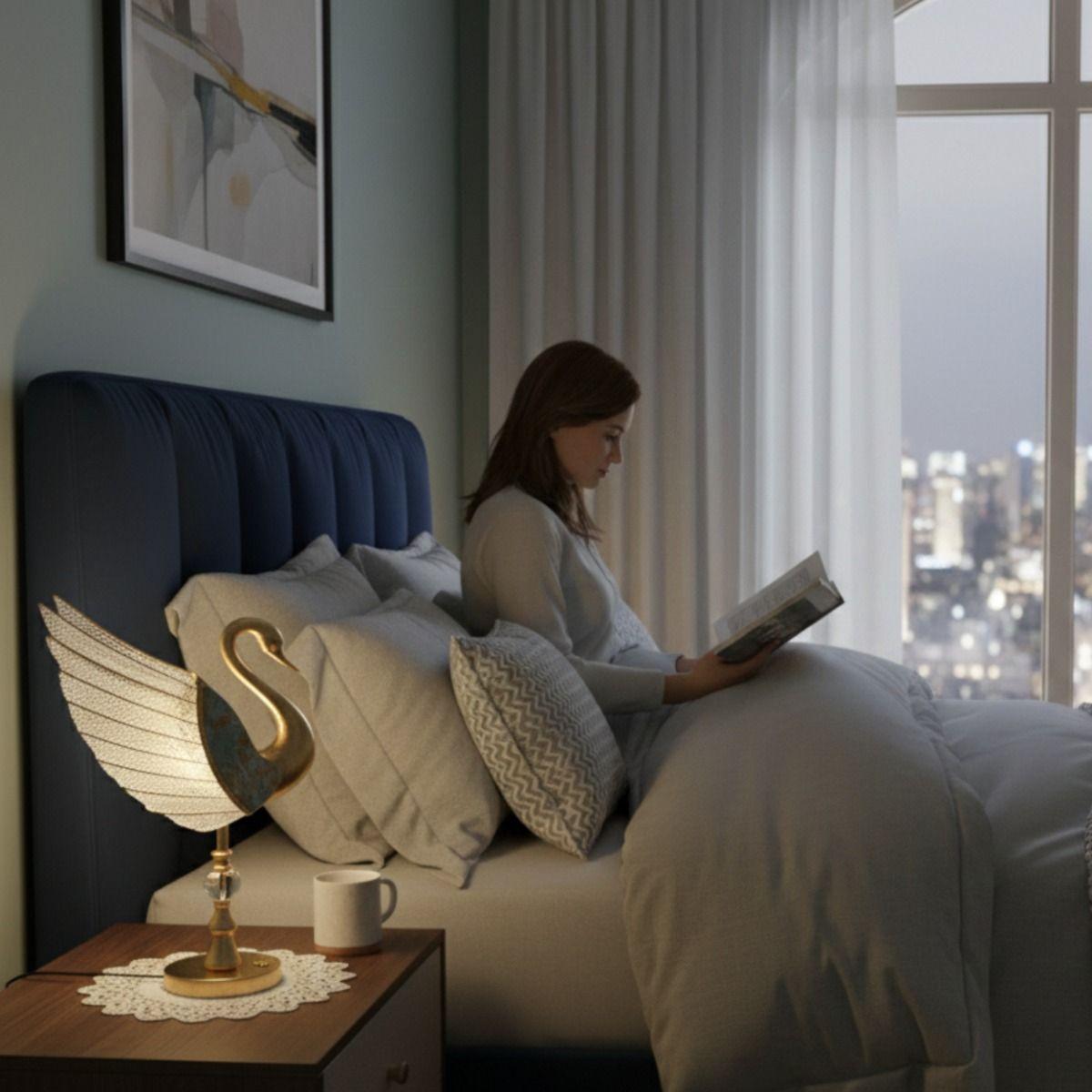 Lámpara Decorativa Mesa Silueta Cisne Moderna Funcional Jhn-5