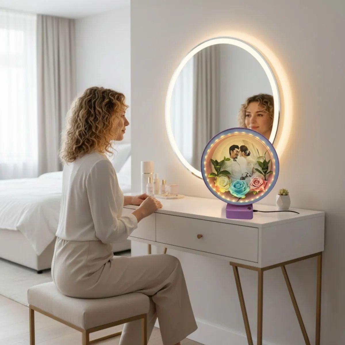 Portarretrato Mágico Decorativo Iluminado 3D Marco Foto Jhn-7