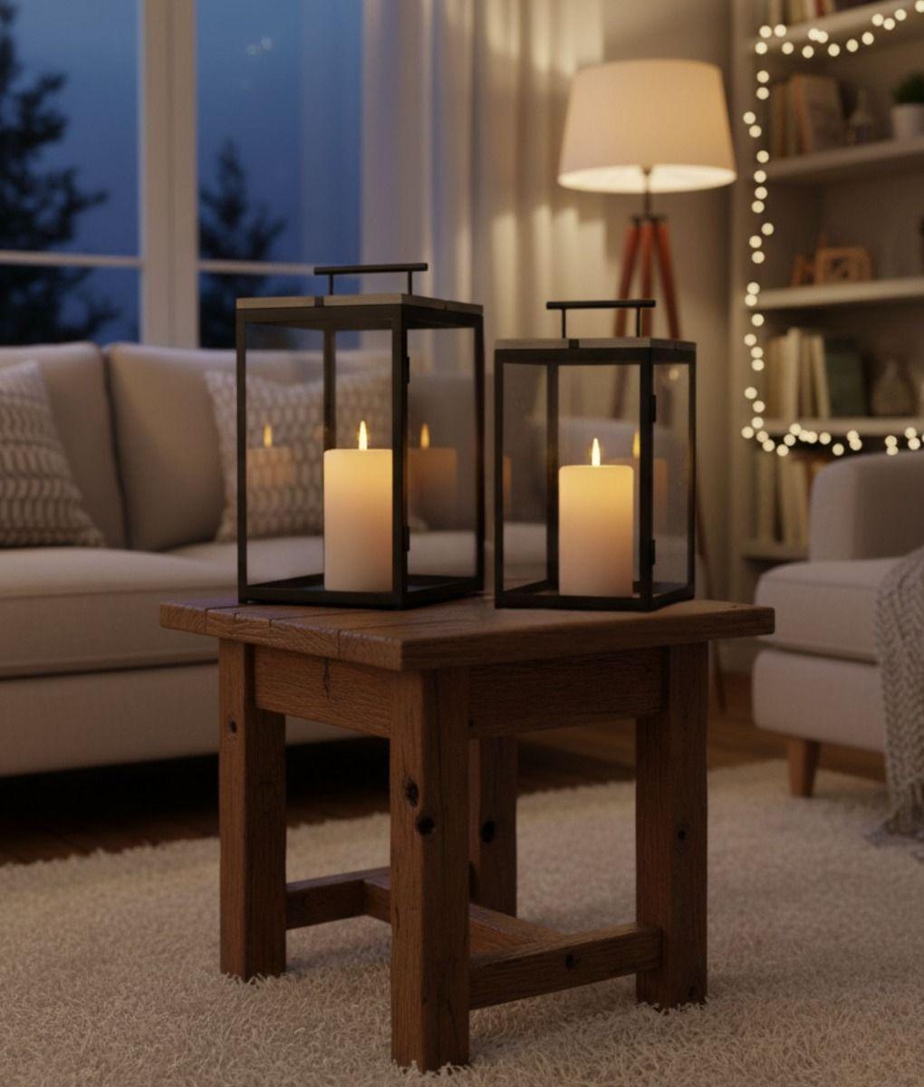 Set 2 Portavelas Diseño Moderno Decorativo Adorno Hogar Jhn-7