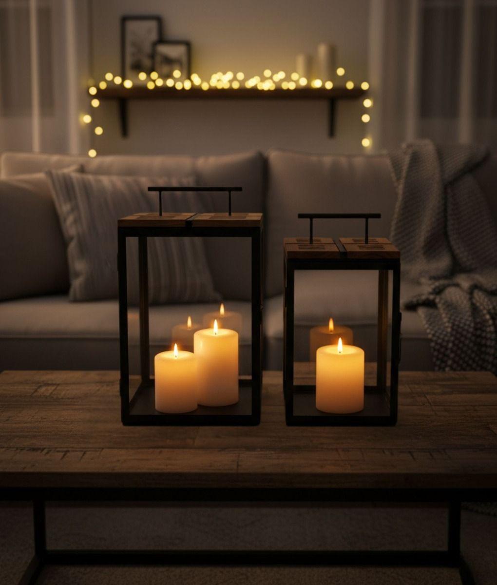 Set 2 Portavelas Diseño Moderno Decorativo Adorno Hogar Jhn-8