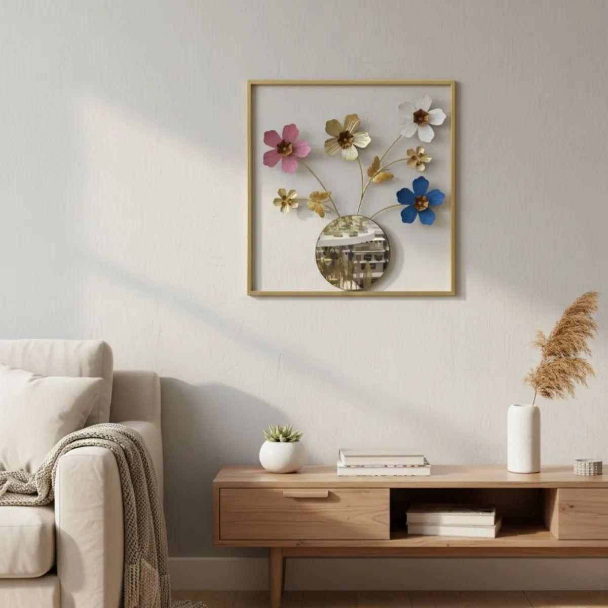 Cuadro Decorativo Mural Pared Escultórico Arte Floral Jhn-8