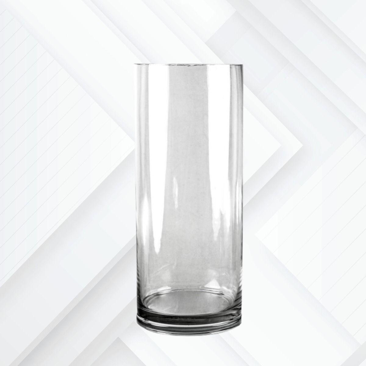 Florero Decorativo Cilíndrico Vidrio Transparente Jhn-8