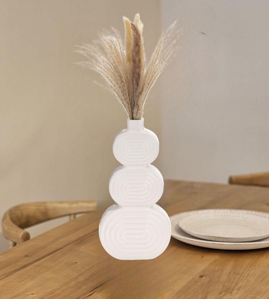 Jarrón Florero Circular Apilado Abstracto Decoración Jhn-9