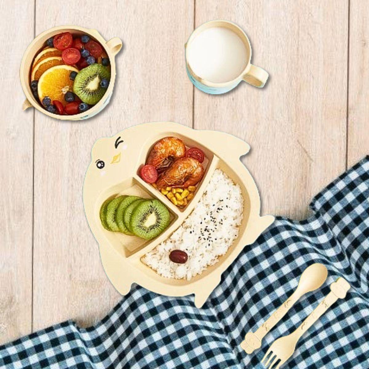 Set 3 Platos Silicona Forma Pingüino Entrenamiento Niños Lau-3