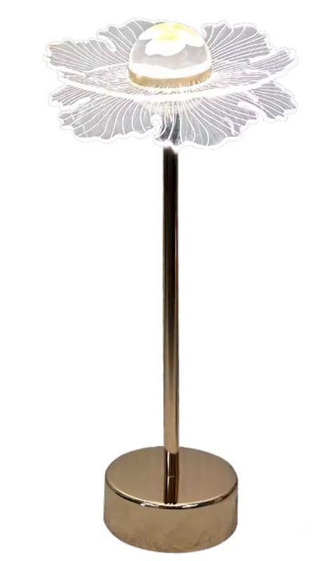 Lampara Mesa Noche Acrilica Decorativa Flores Dormitorio Lau-6