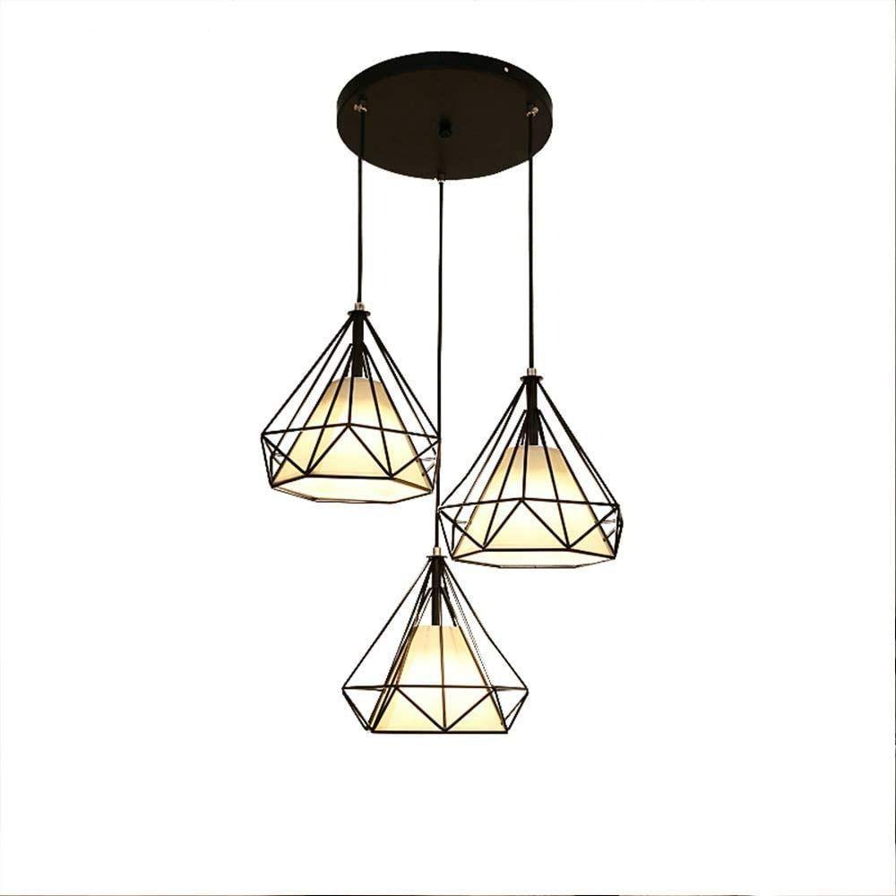 Lámpara Colgante Industrial Vintage Diamante Pirámide Lau-0