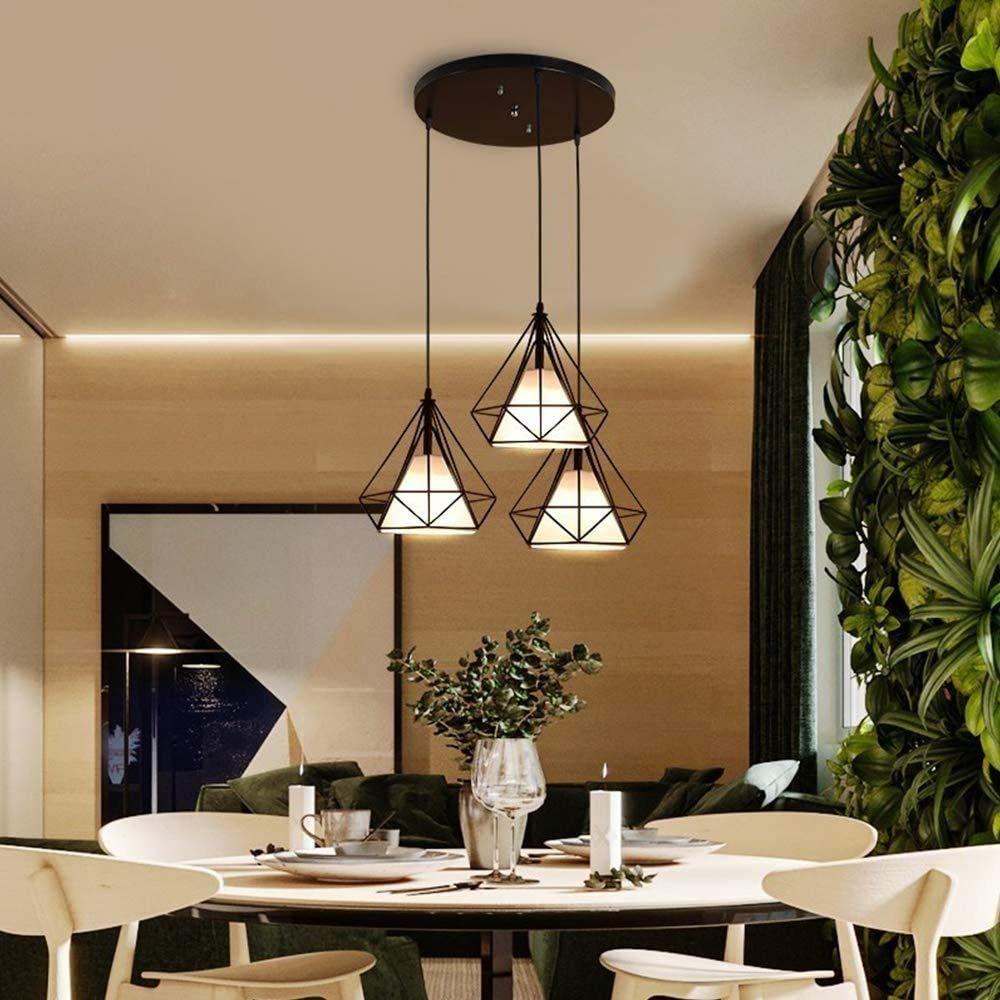 Lámpara Colgante Industrial Vintage Diamante Pirámide Lau-4