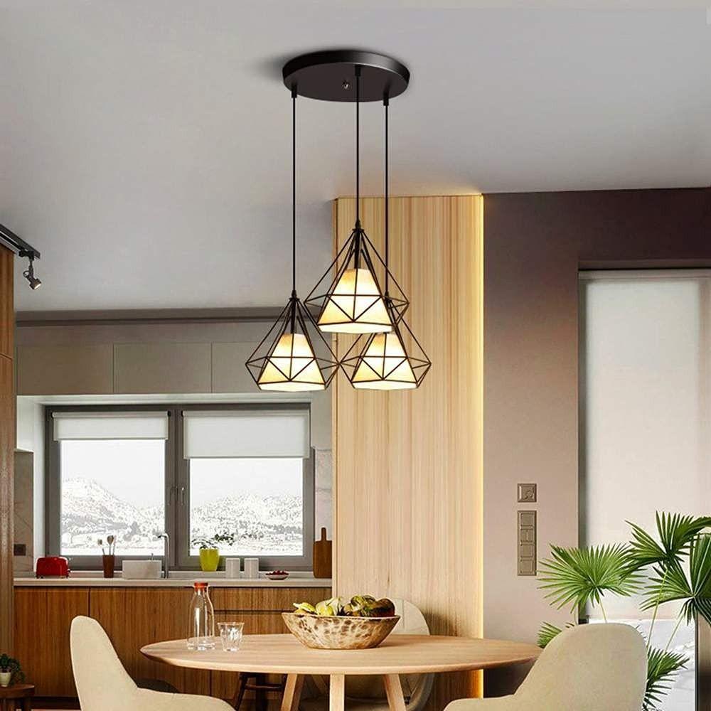 Lámpara Colgante Industrial Vintage Diamante Pirámide Lau-5