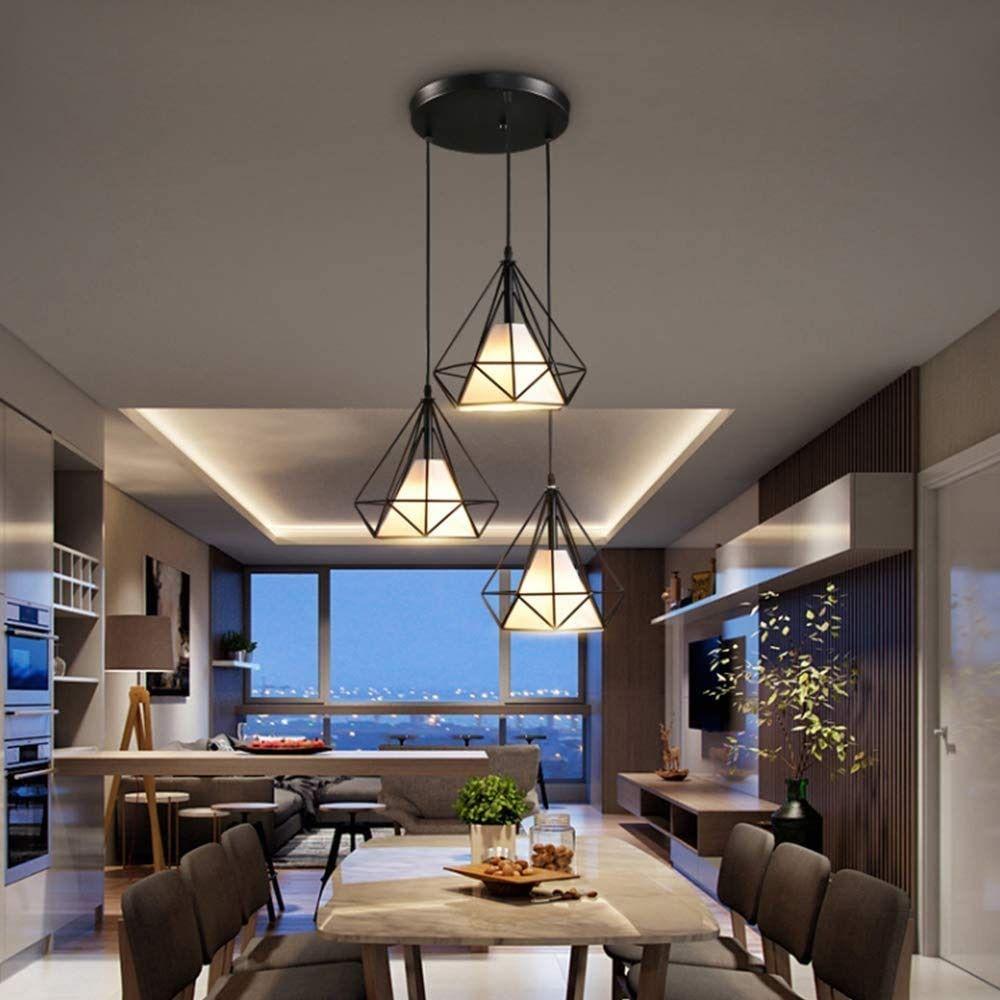 Lámpara Colgante Industrial Vintage Diamante Pirámide Lau-6