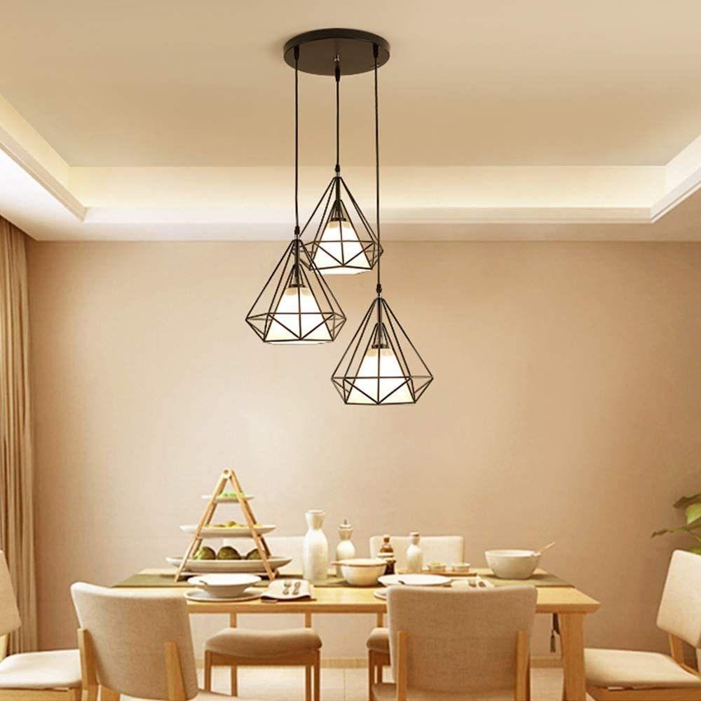 Lámpara Colgante Industrial Vintage Diamante Pirámide Lau-9
