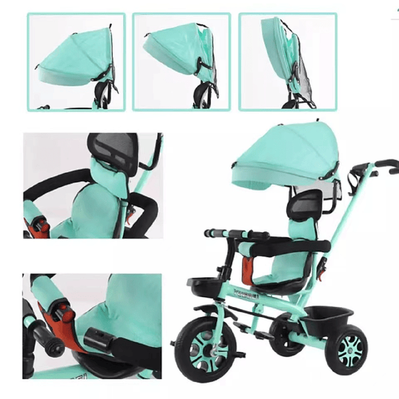 Triciclo Cochecito Moto 2 en 1 Sombrilla Ajustable Niño Lau-1