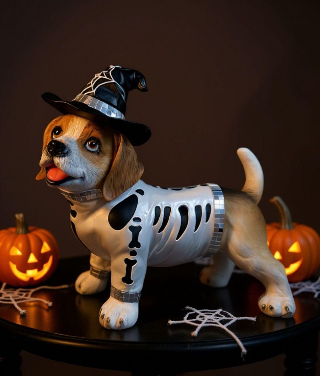 Figura Decorativa Perro Esqueleto Estatua Adorno Hogar Jhn-5