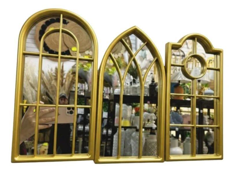 Set Espejos Murales Ventanas Luz Estilo Catedral AJ-2