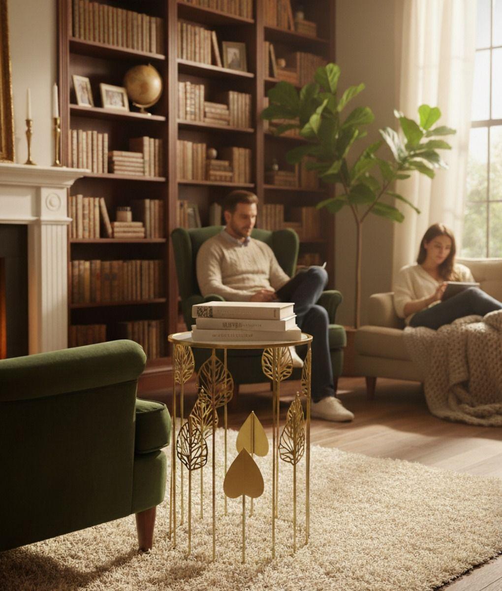 Set 2 Mesa Centro Auxiliar Diseño Botánico Decoración Jhn-2