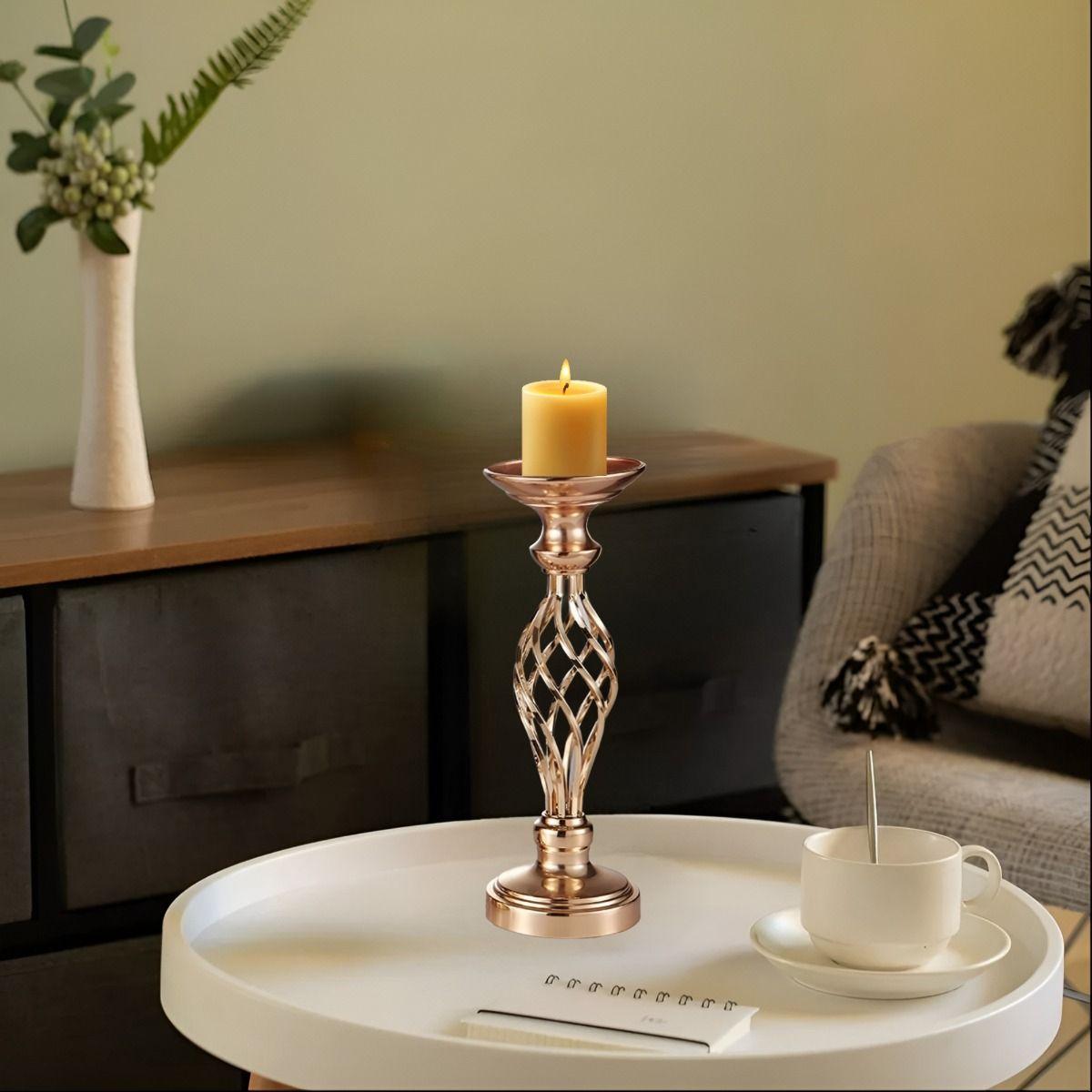 Portavelas Centro Mesa Candelabro Decoración 38cm Jhn-4