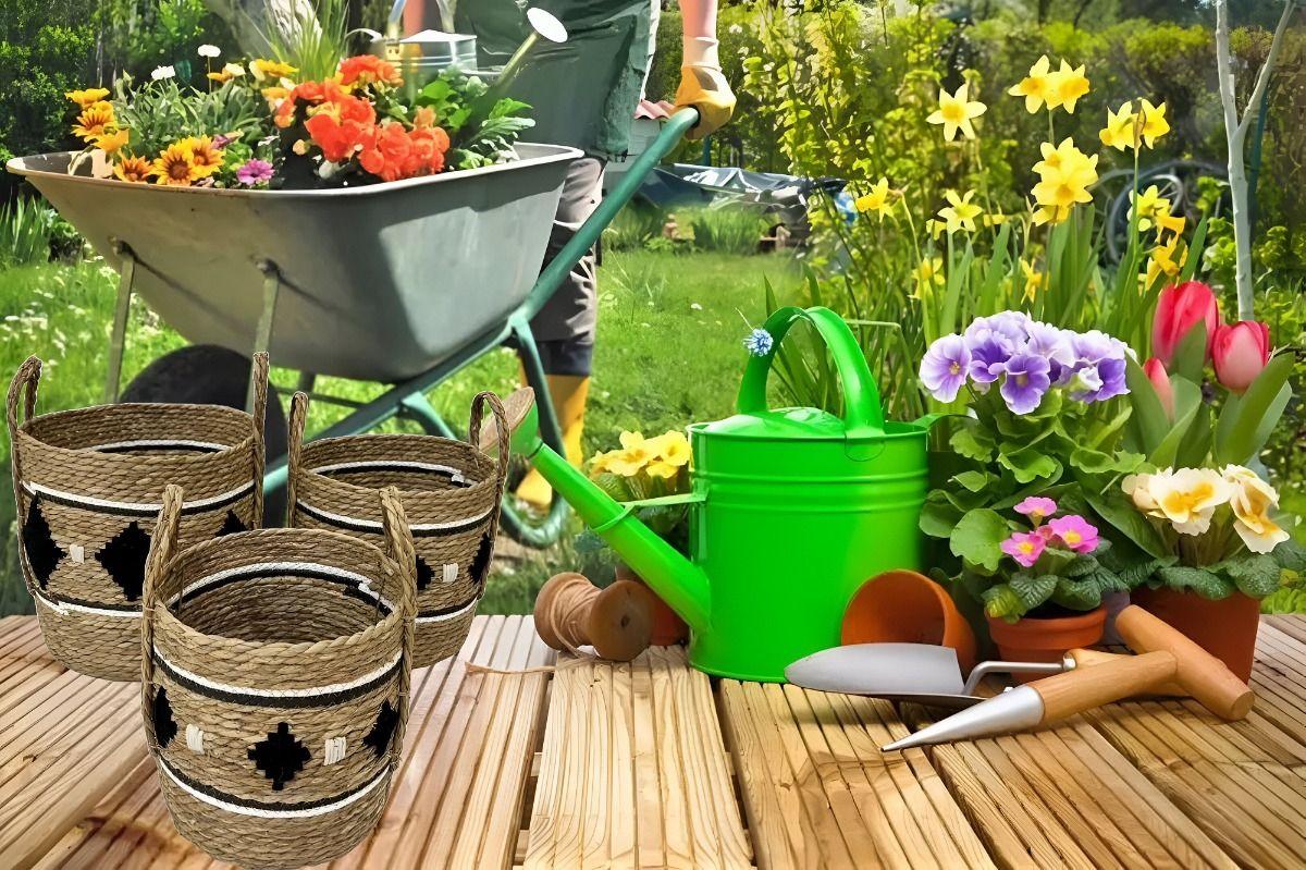 Set de 3 Canastos Decorativos Yute Cestos Étnico Jhn-6